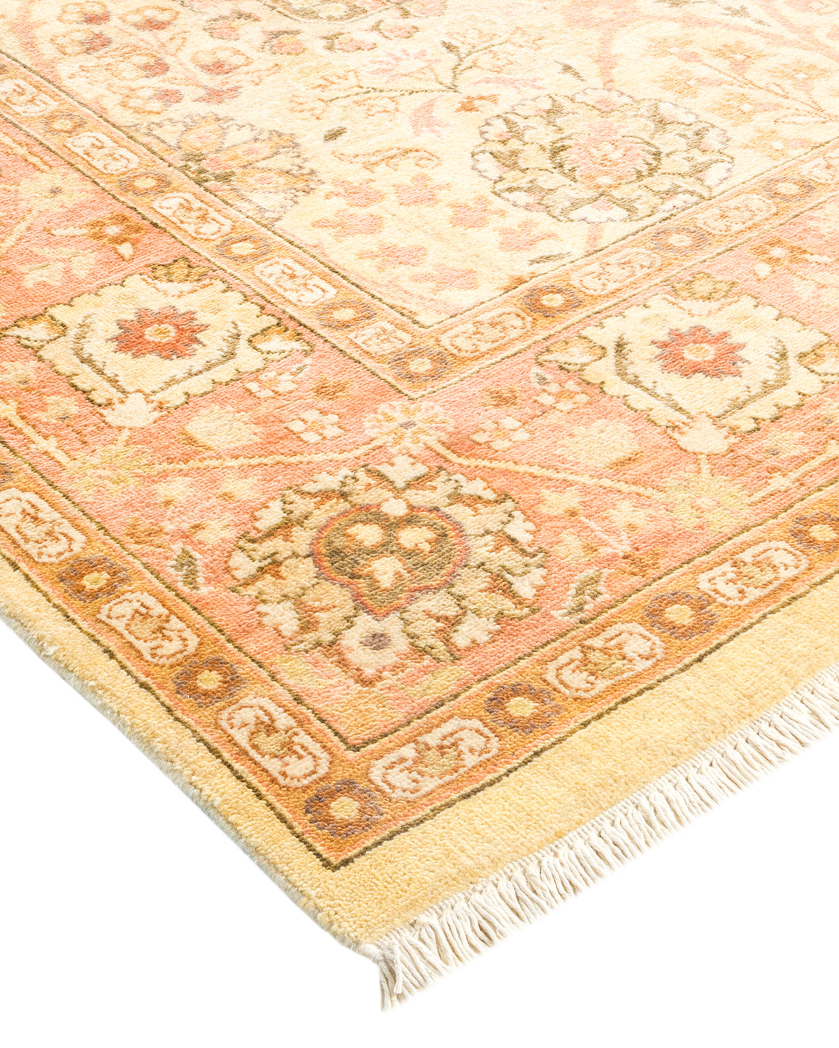 Eclectic, One-of-a-Kind Hand-Knotted Area Rug - Ivory, 6' 1" x 8' 7"
