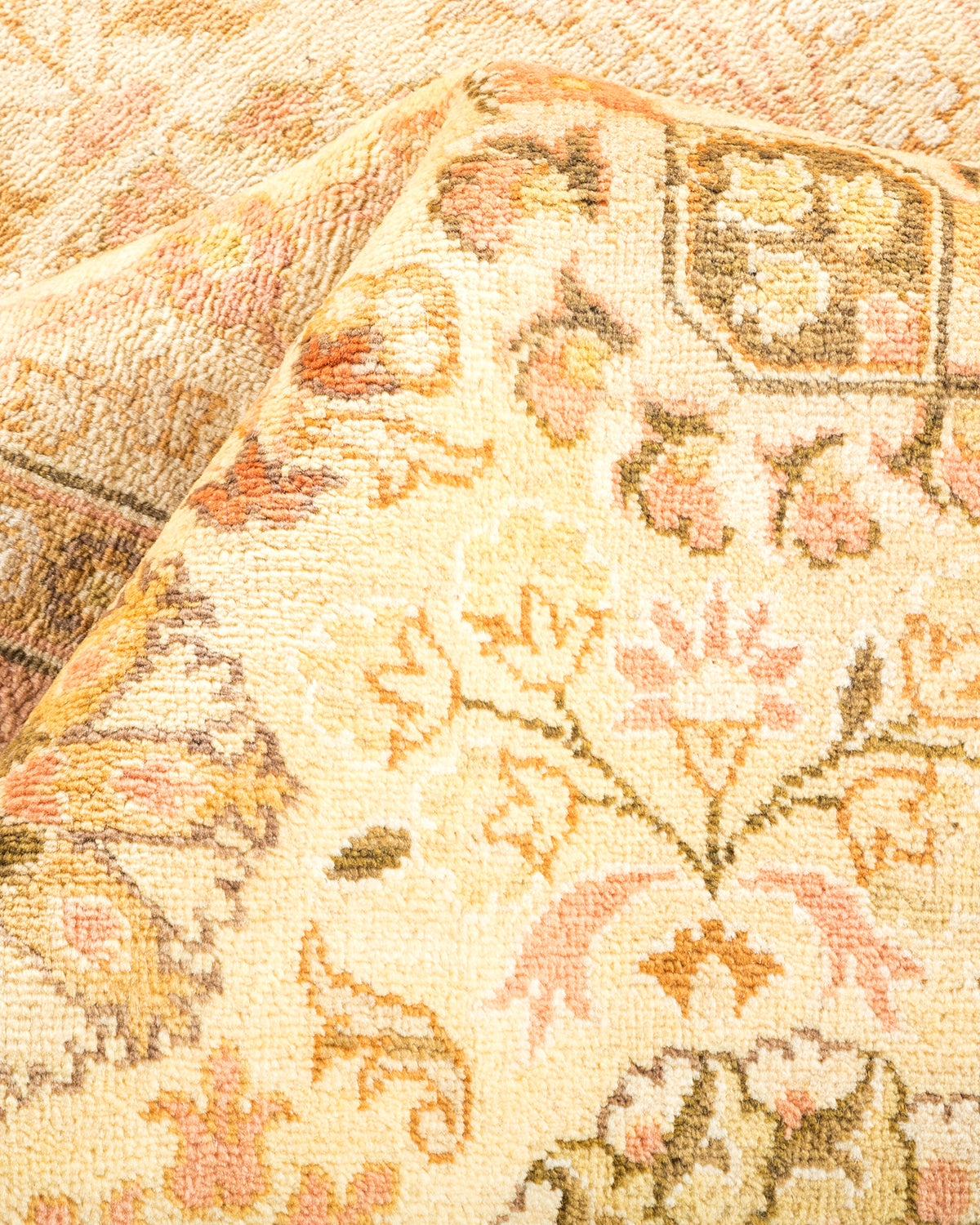 Eclectic, One-of-a-Kind Hand-Knotted Area Rug - Ivory, 6' 1" x 8' 7"