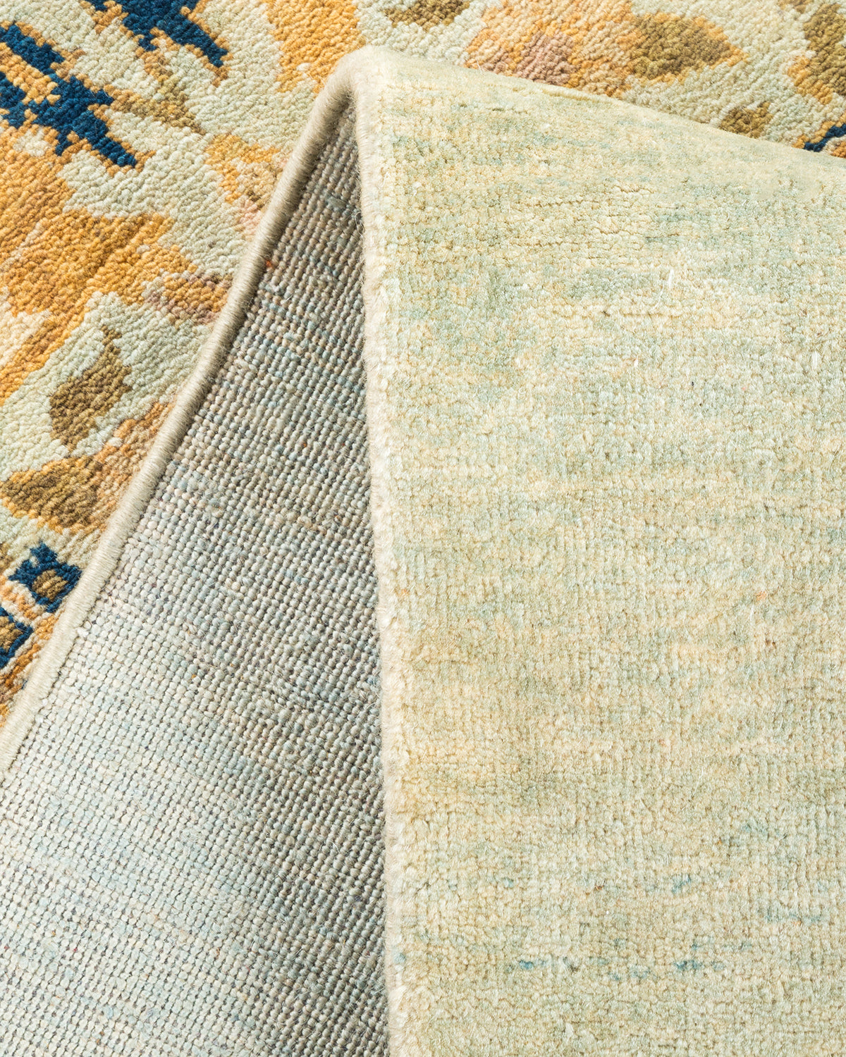 Eclectic, One-of-a-Kind Hand-Knotted Area Rug - Light Blue, 6' 1" x 8' 10"