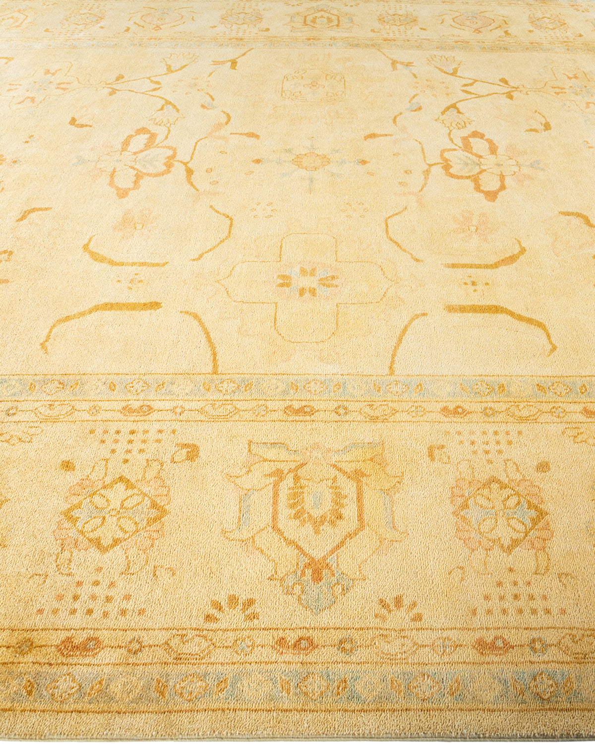 Eclectic, One-of-a-Kind Hand-Knotted Area Rug - Ivory, 9' 3" x 12' 1"
