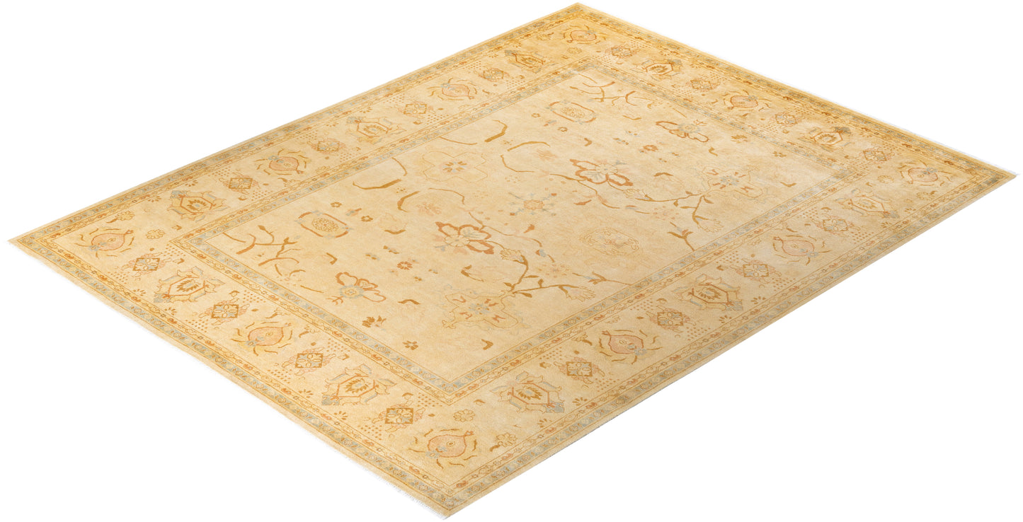 Eclectic, One-of-a-Kind Hand-Knotted Area Rug - Ivory, 9' 3" x 12' 1"