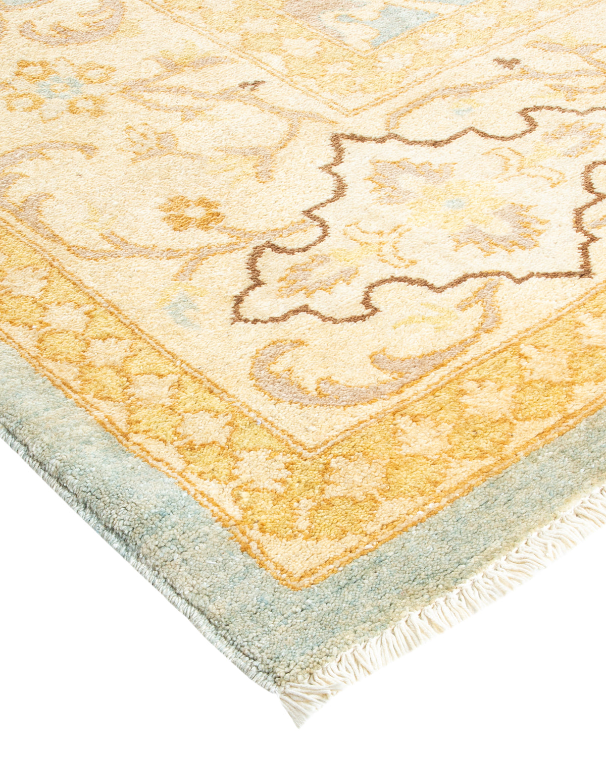 Eclectic, One-of-a-Kind Hand-Knotted Area Rug - Light Blue, 9' 3" x 11' 10"
