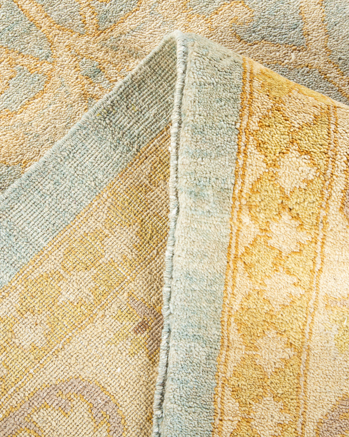Eclectic, One-of-a-Kind Hand-Knotted Area Rug - Light Blue, 9' 3" x 11' 10"