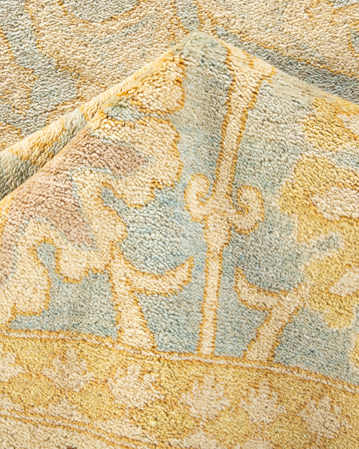 Eclectic, One-of-a-Kind Hand-Knotted Area Rug - Light Blue, 9' 3" x 11' 10"