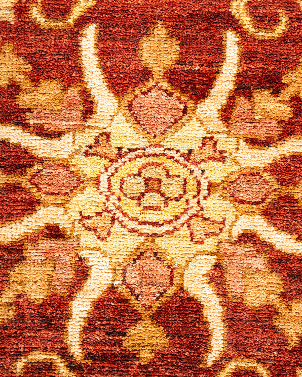 Eclectic, One-of-a-Kind Hand-Knotted Area Rug - Orange, 6' 1" x 8' 10"