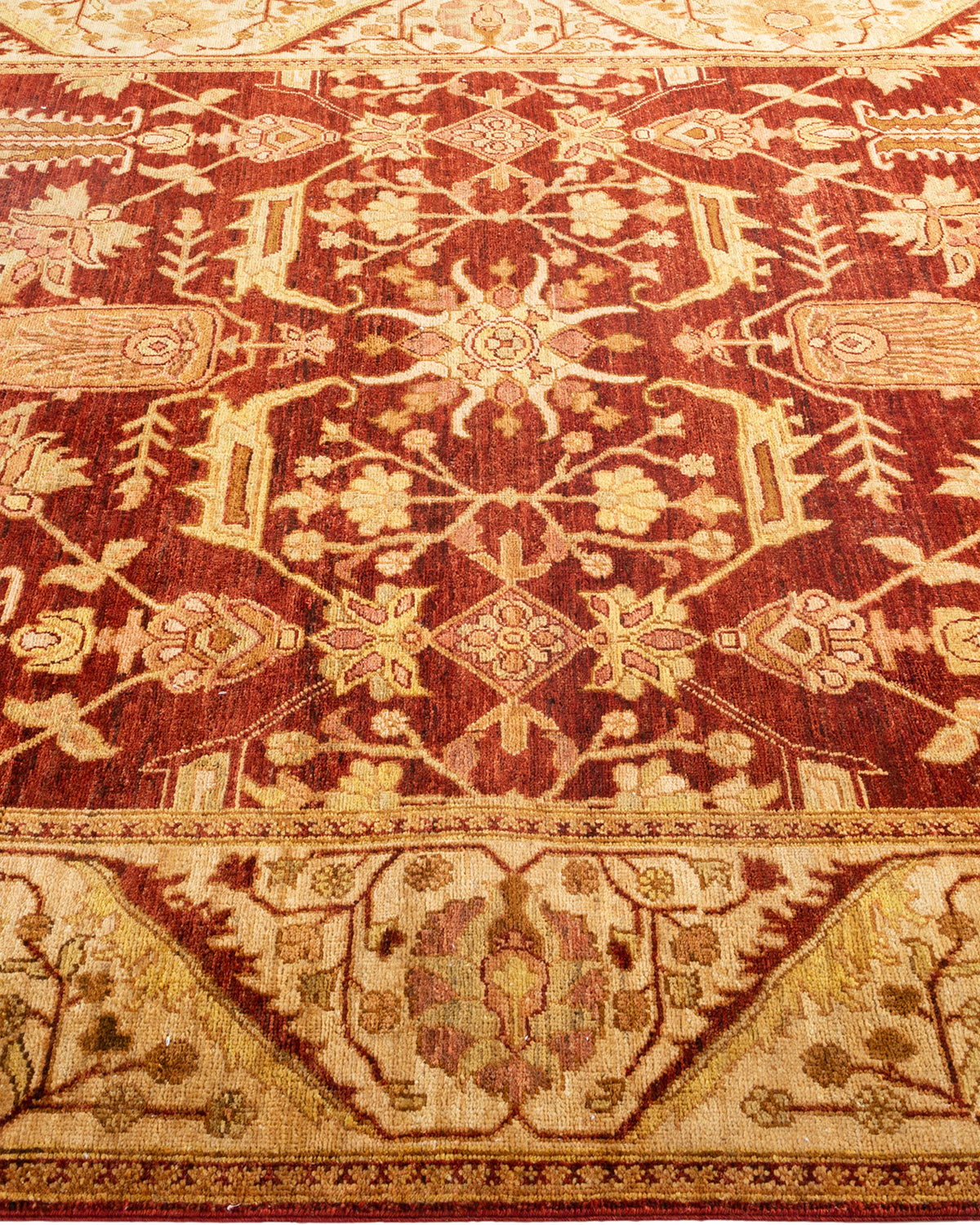 Eclectic, One-of-a-Kind Hand-Knotted Area Rug - Orange, 6' 1" x 8' 10"