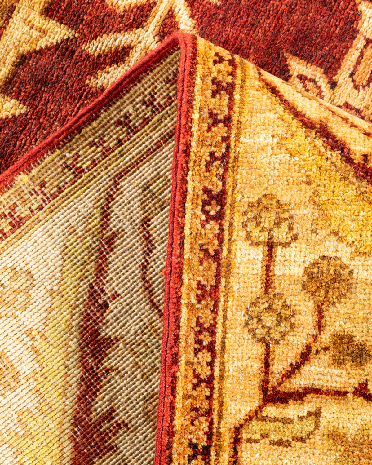 Eclectic, One-of-a-Kind Hand-Knotted Area Rug - Orange, 6' 1" x 8' 10"