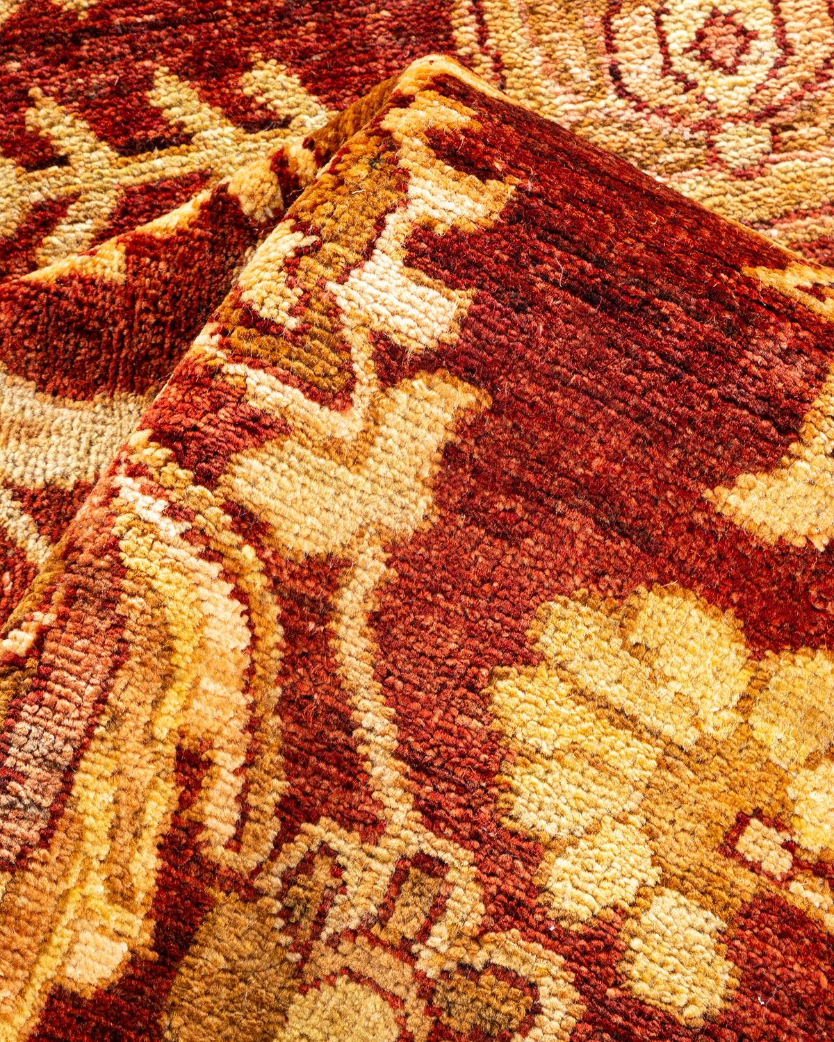 Eclectic, One-of-a-Kind Hand-Knotted Area Rug - Orange, 6' 1" x 8' 10"