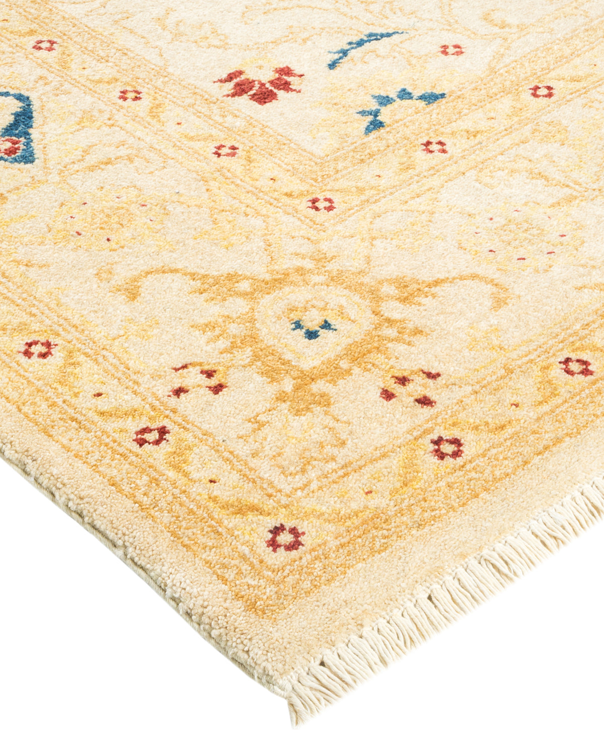 Eclectic, One-of-a-Kind Hand-Knotted Area Rug - Ivory, 6' 1" x 9' 3"