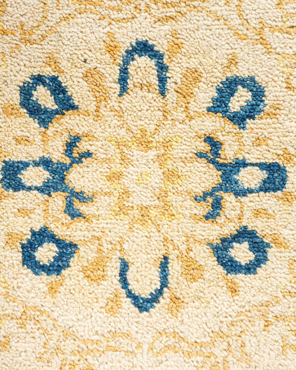 Eclectic, One-of-a-Kind Hand-Knotted Area Rug - Ivory, 6' 1" x 9' 3"