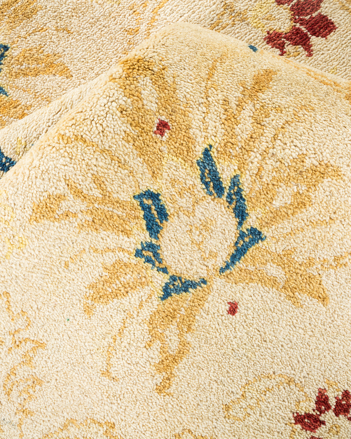 Eclectic, One-of-a-Kind Hand-Knotted Area Rug - Ivory, 6' 1" x 9' 3"