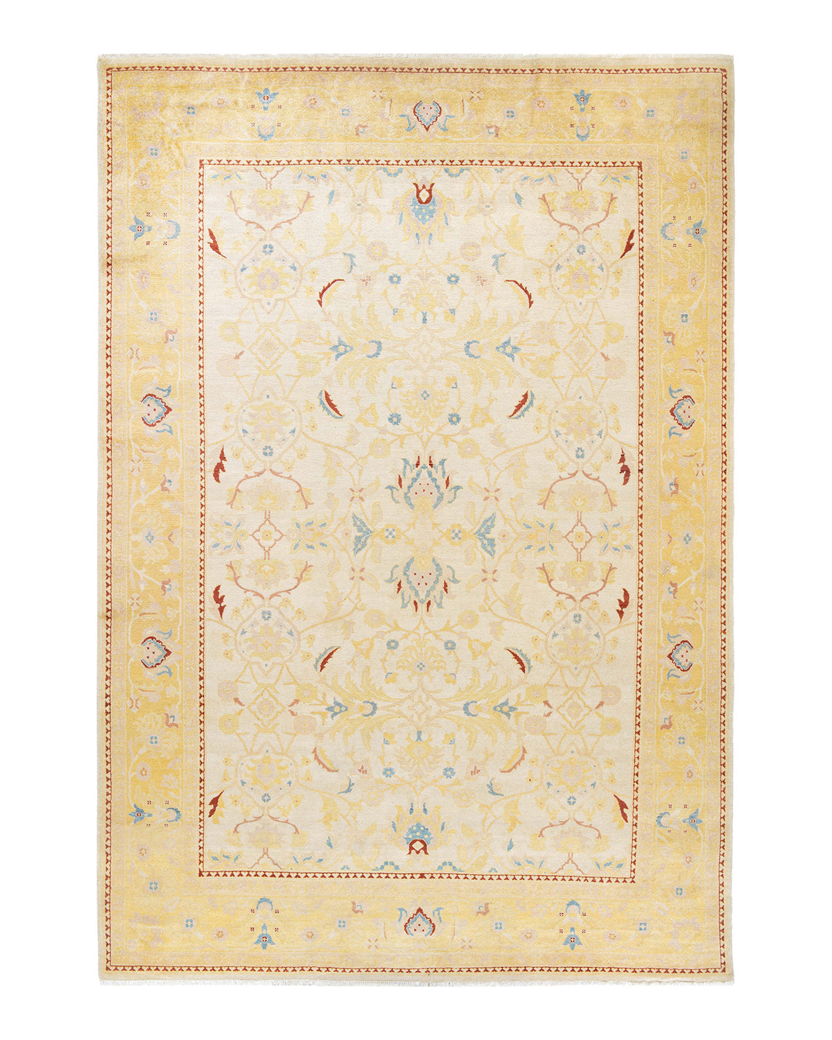 Eclectic, One-of-a-Kind Hand-Knotted Area Rug - Ivory, 8' 10" x 13' 0"