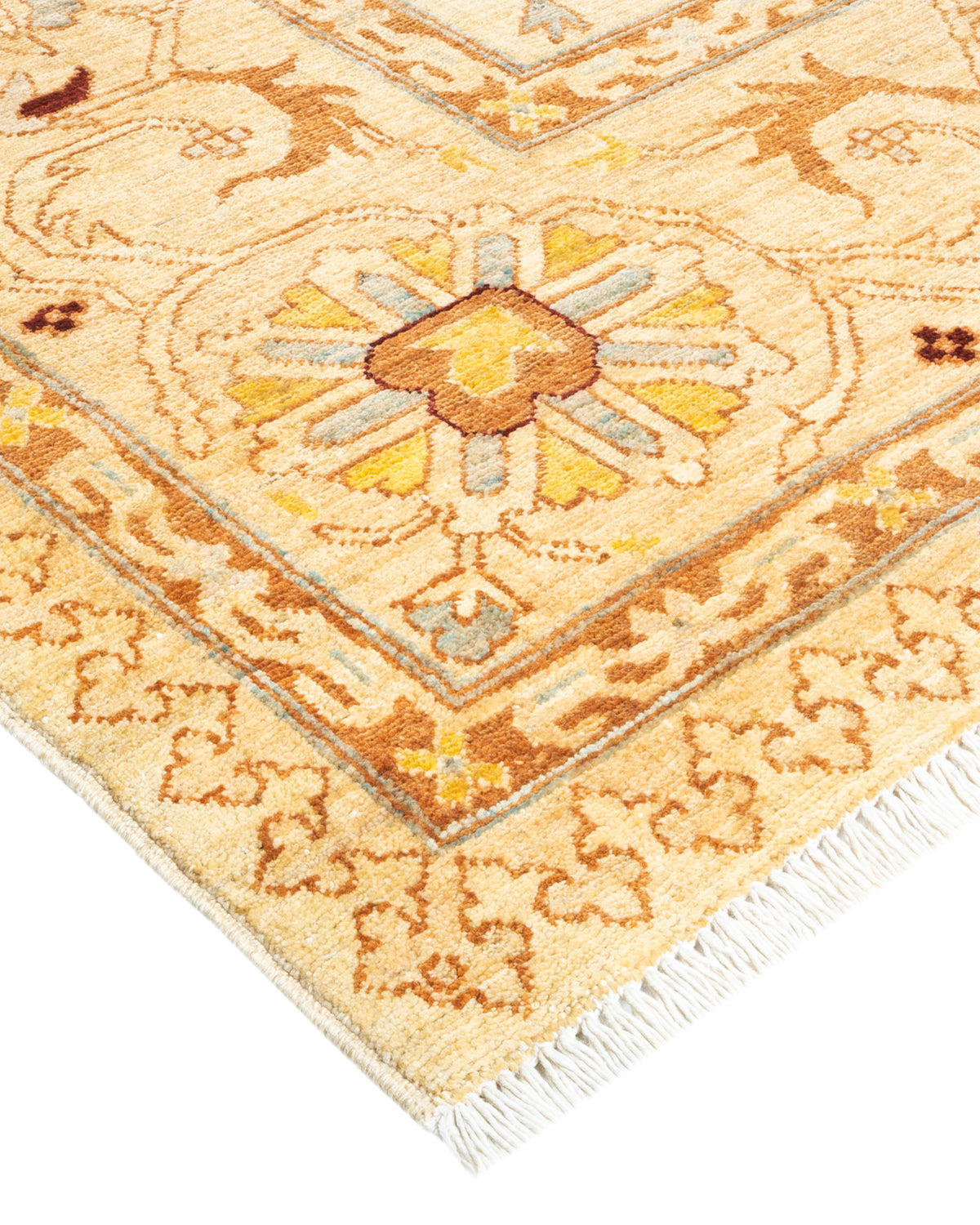 Eclectic, One-of-a-Kind Hand-Knotted Area Rug - Ivory, 9' 2" x 11' 9"