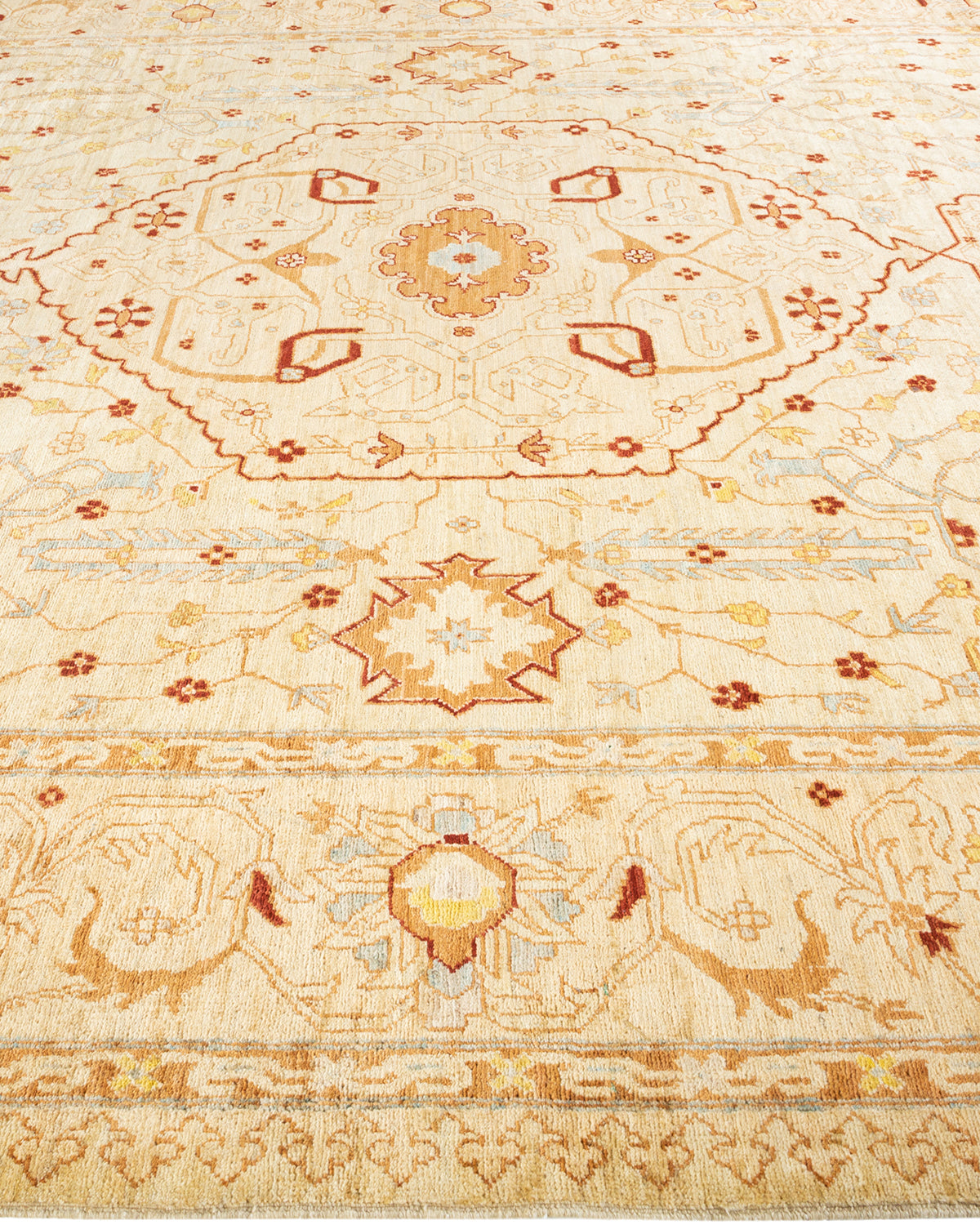 Eclectic, One-of-a-Kind Hand-Knotted Area Rug - Ivory, 9' 2" x 11' 9"