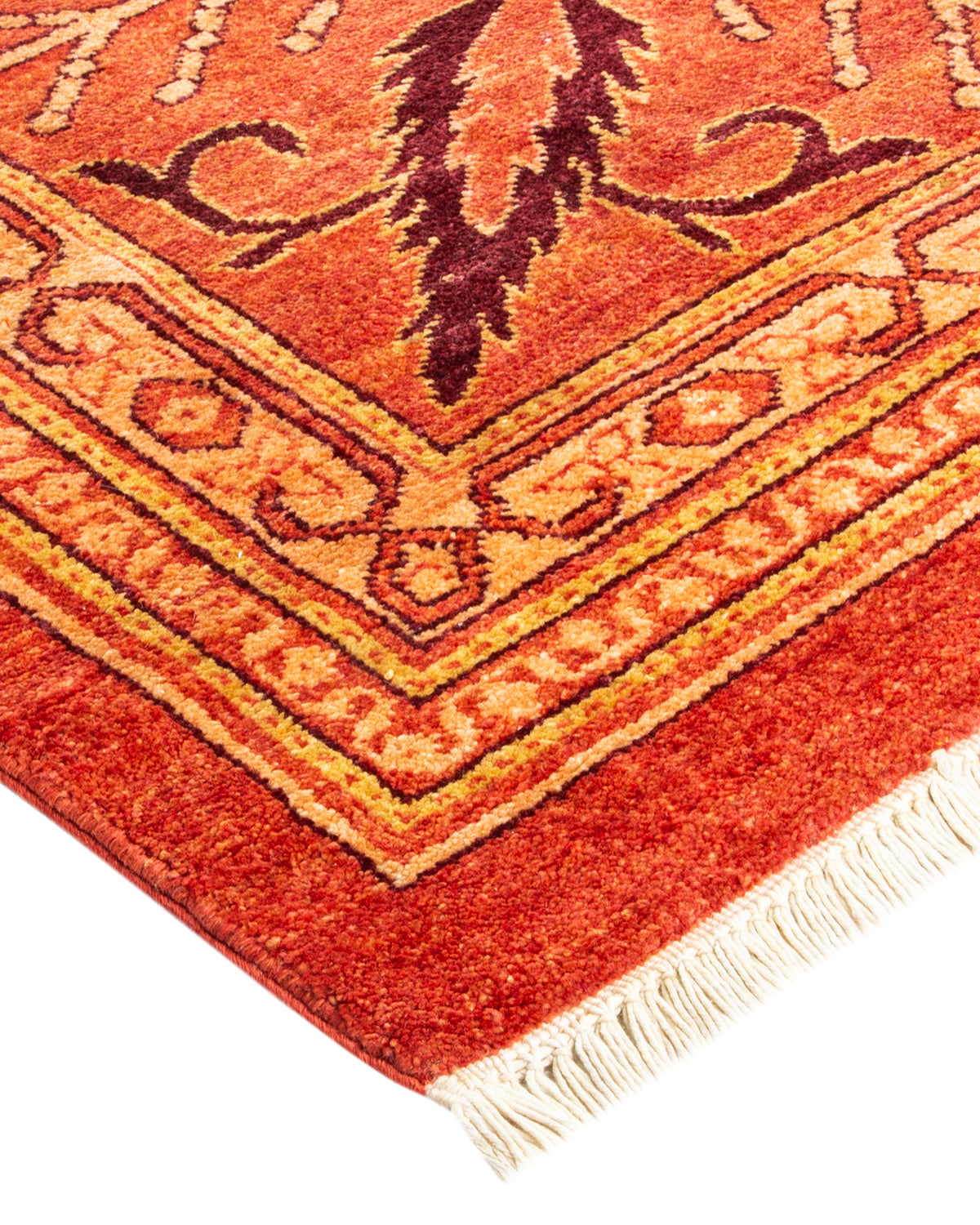 Eclectic, One-of-a-Kind Hand-Knotted Area Rug - Red, 9' 5" x 12' 5"