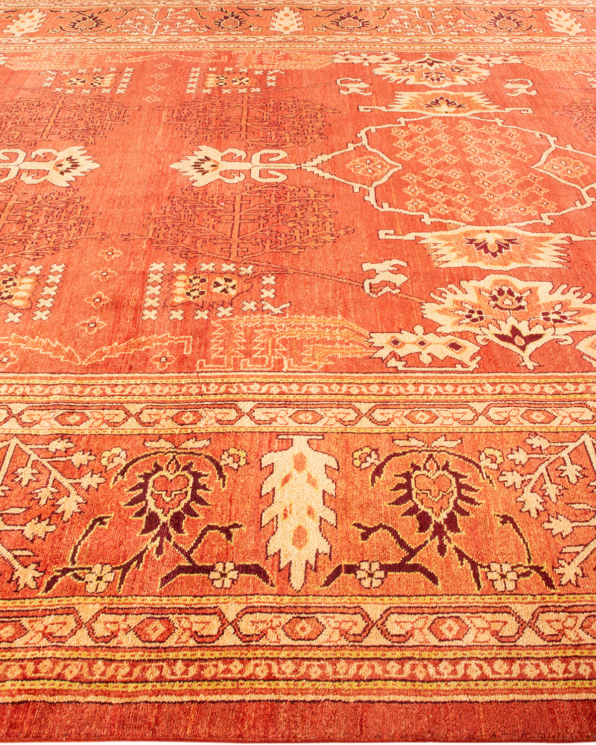 Eclectic, One-of-a-Kind Hand-Knotted Area Rug - Red, 9' 5" x 12' 5"