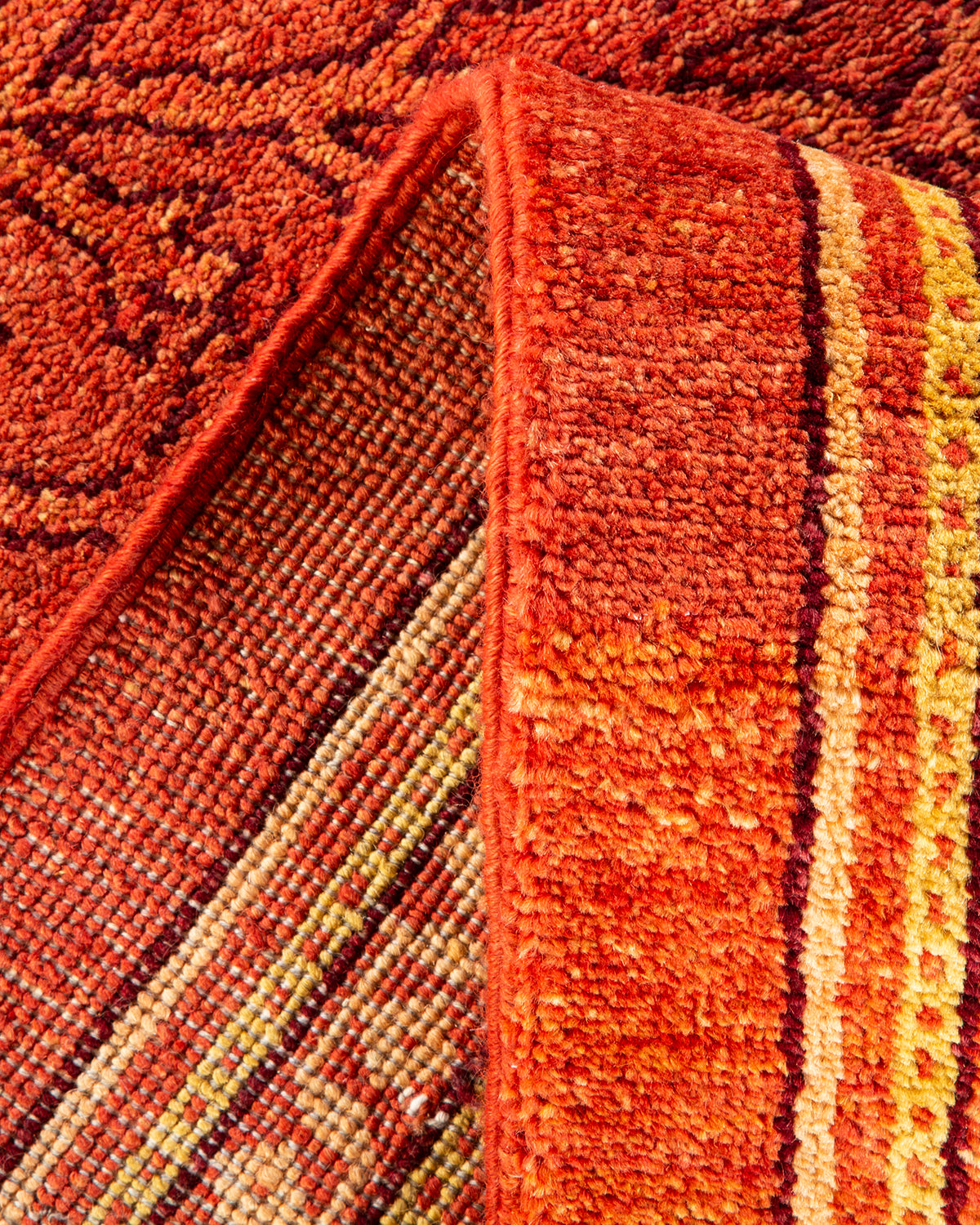 Eclectic, One-of-a-Kind Hand-Knotted Area Rug - Red, 9' 5" x 12' 5"