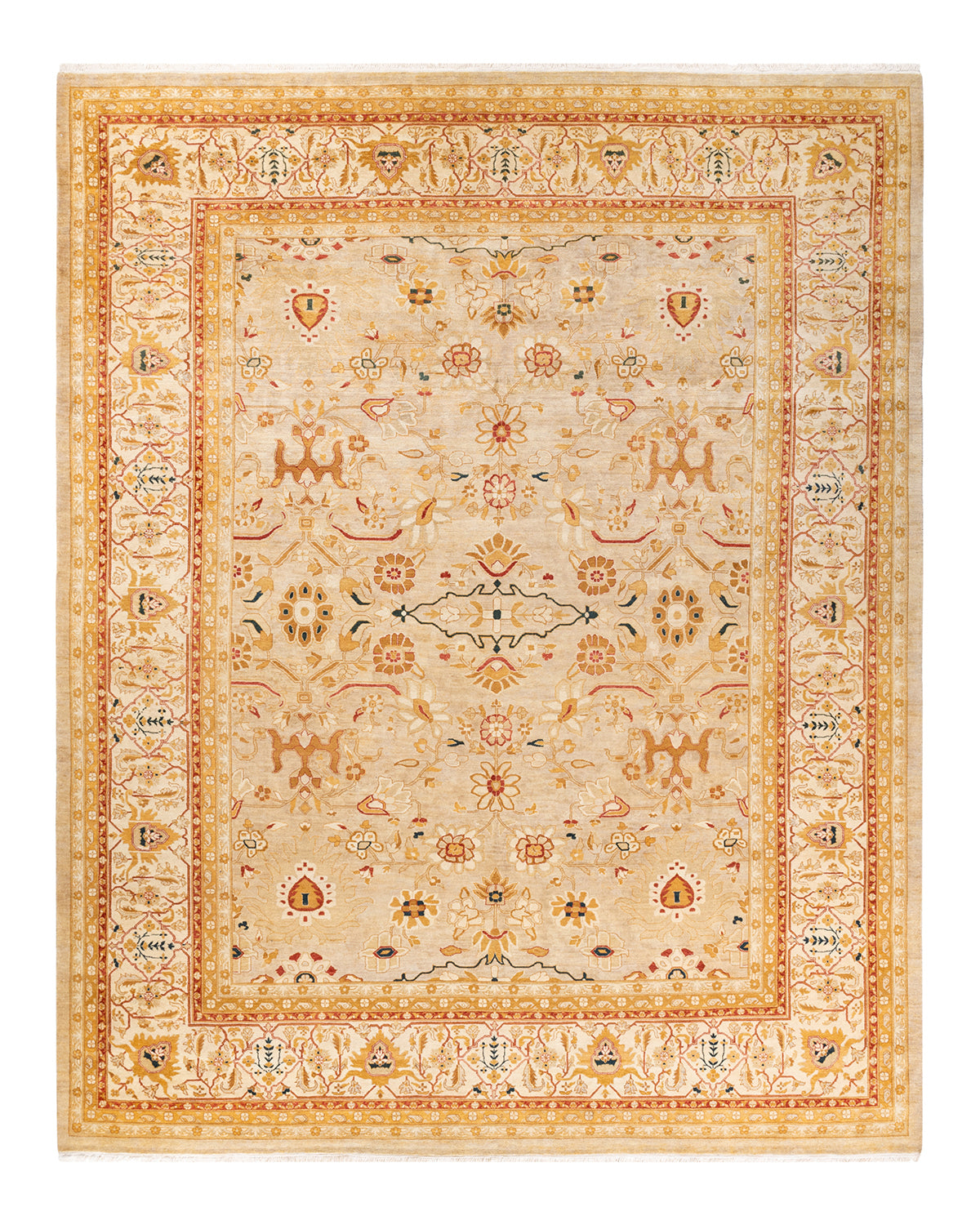 Mogul, One-of-a-Kind Hand-Knotted Area Rug - Yellow, 9' 4" x 11' 8"