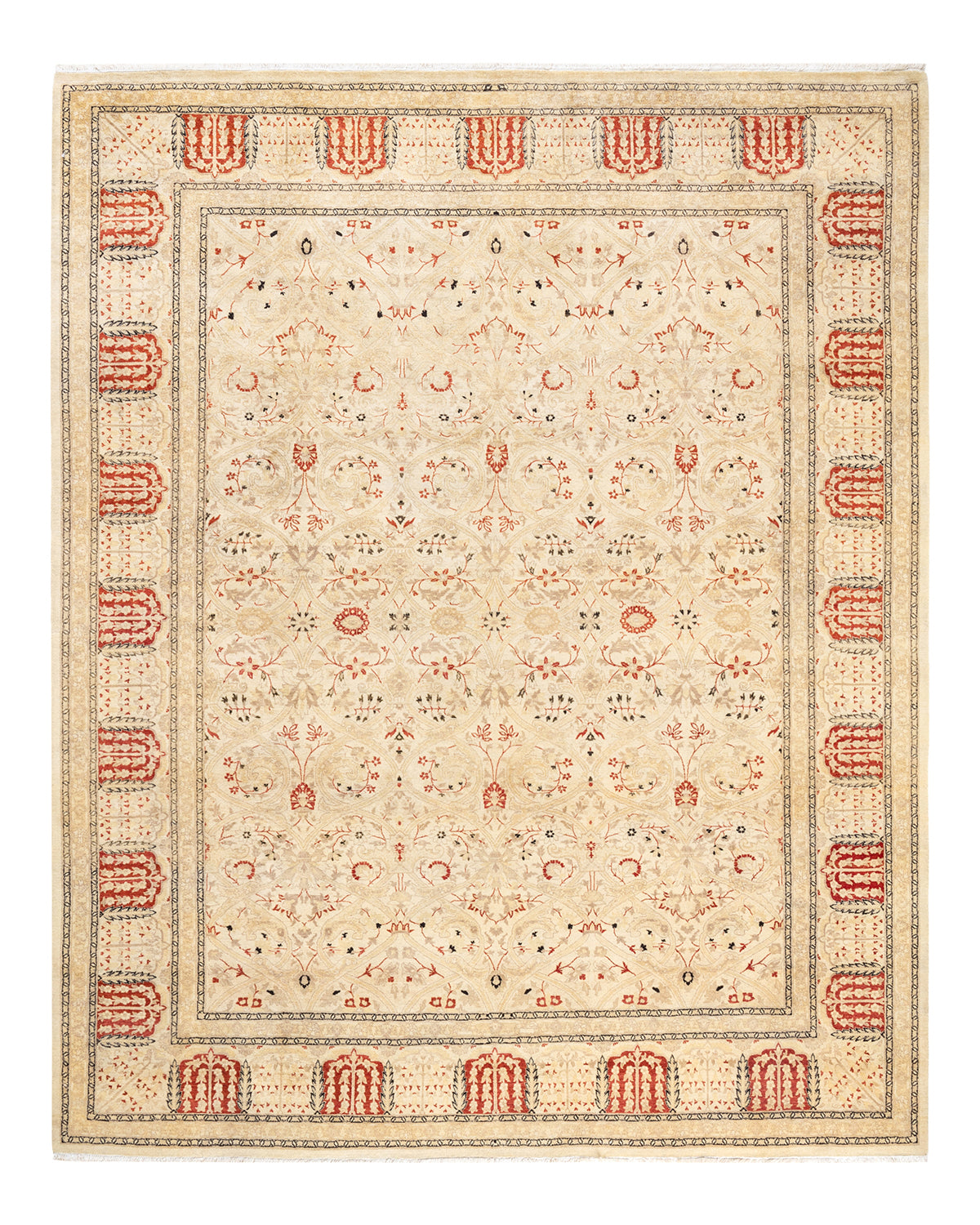 Mogul, One-of-a-Kind Hand-Knotted Area Rug - Ivory, 8' 1" x 9' 10"