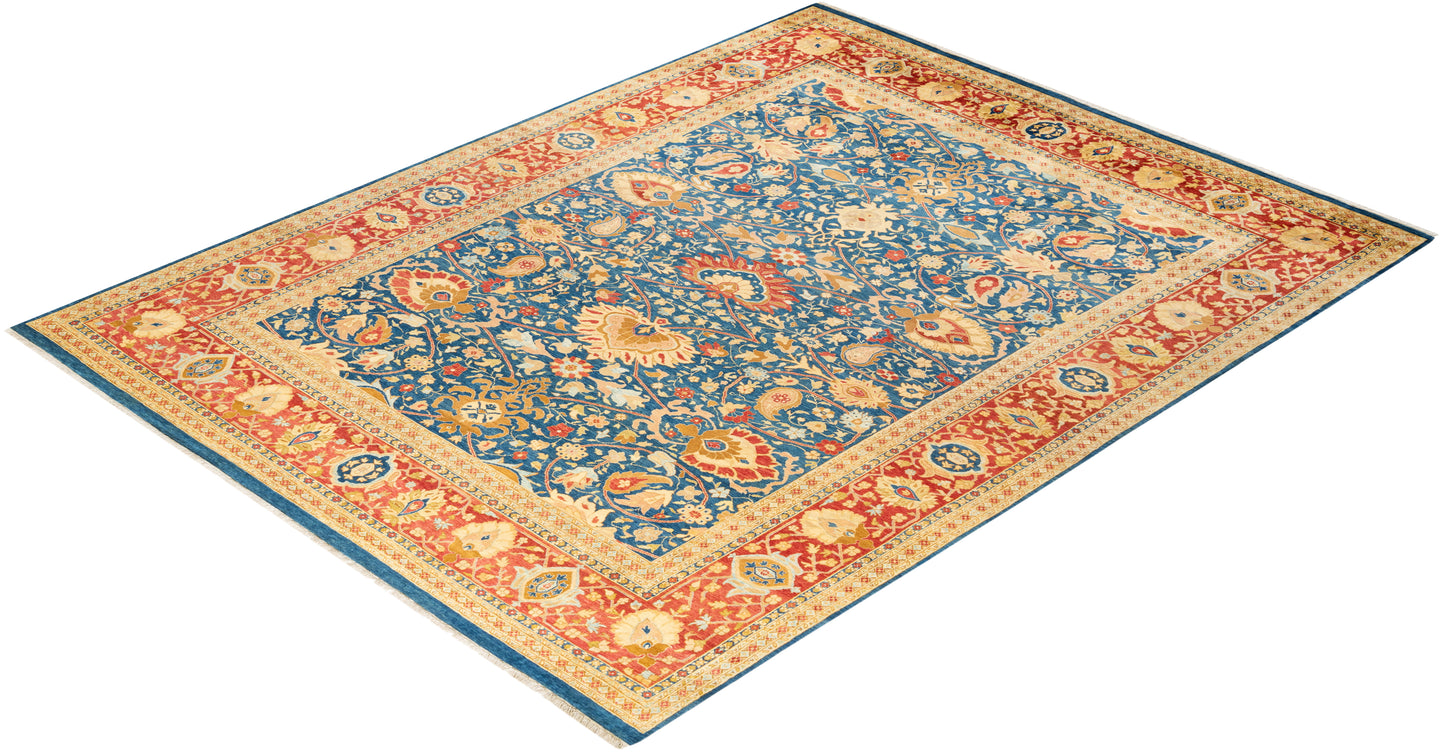 Mogul, One-of-a-Kind Hand-Knotted Area Rug - Blue, 8' 0" x 10' 5"