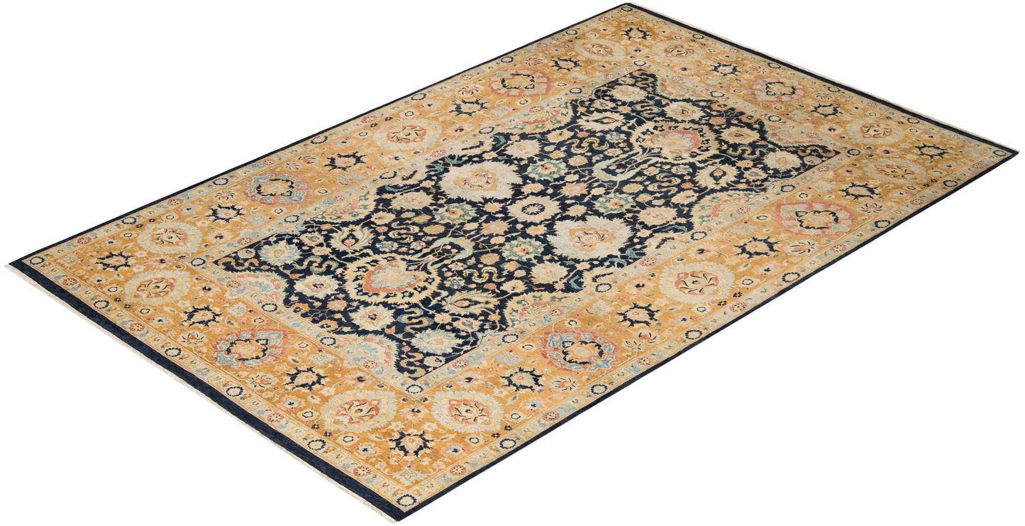 Mogul, One-of-a-Kind Hand-Knotted Area Rug - Blue, 6' 1" x 9' 6"