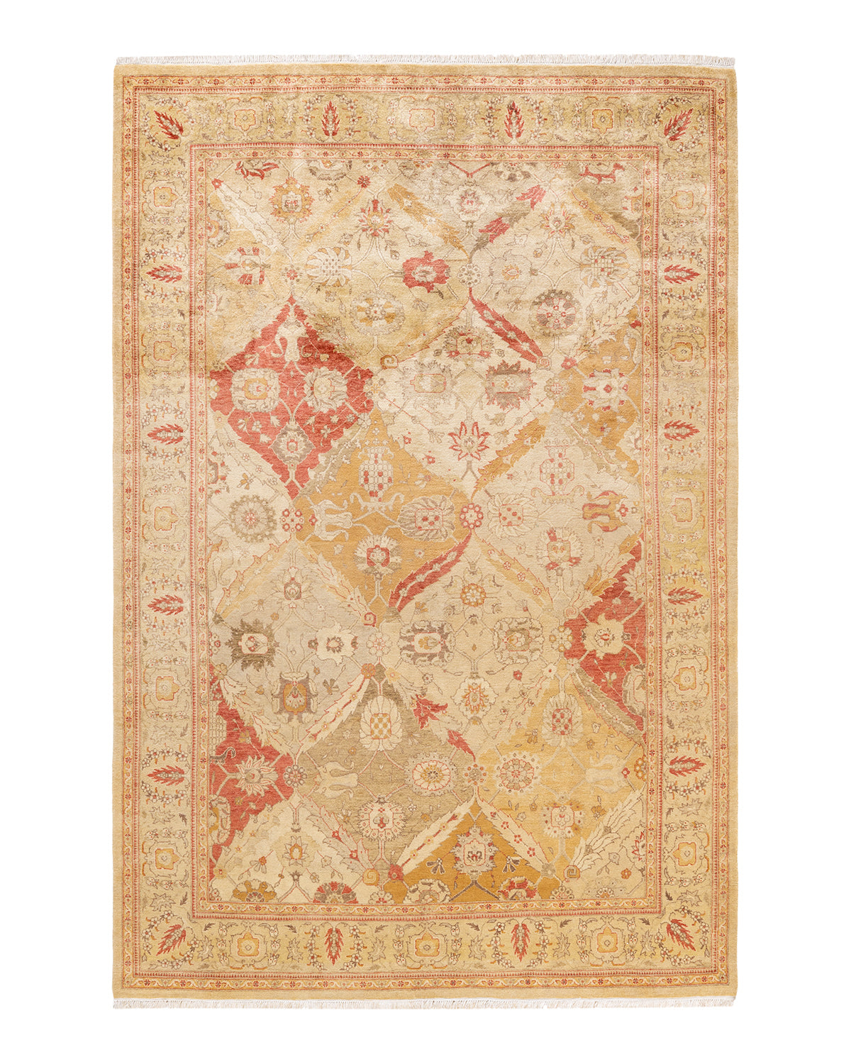 Mogul, One-of-a-Kind Hand-Knotted Area Rug - Yellow, 6' 0" x 8' 10"