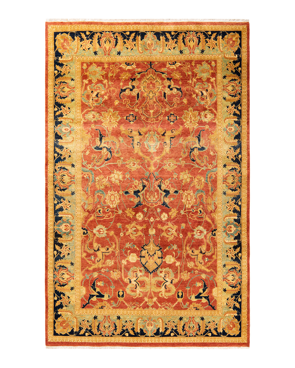 Mogul, One-of-a-Kind Hand-Knotted Area Rug - Orange, 6' 1" x 9' 2"