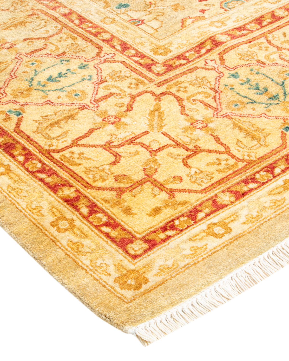 Mogul, One-of-a-Kind Hand-Knotted Area Rug - Yellow, 6' 2" x 8' 9"