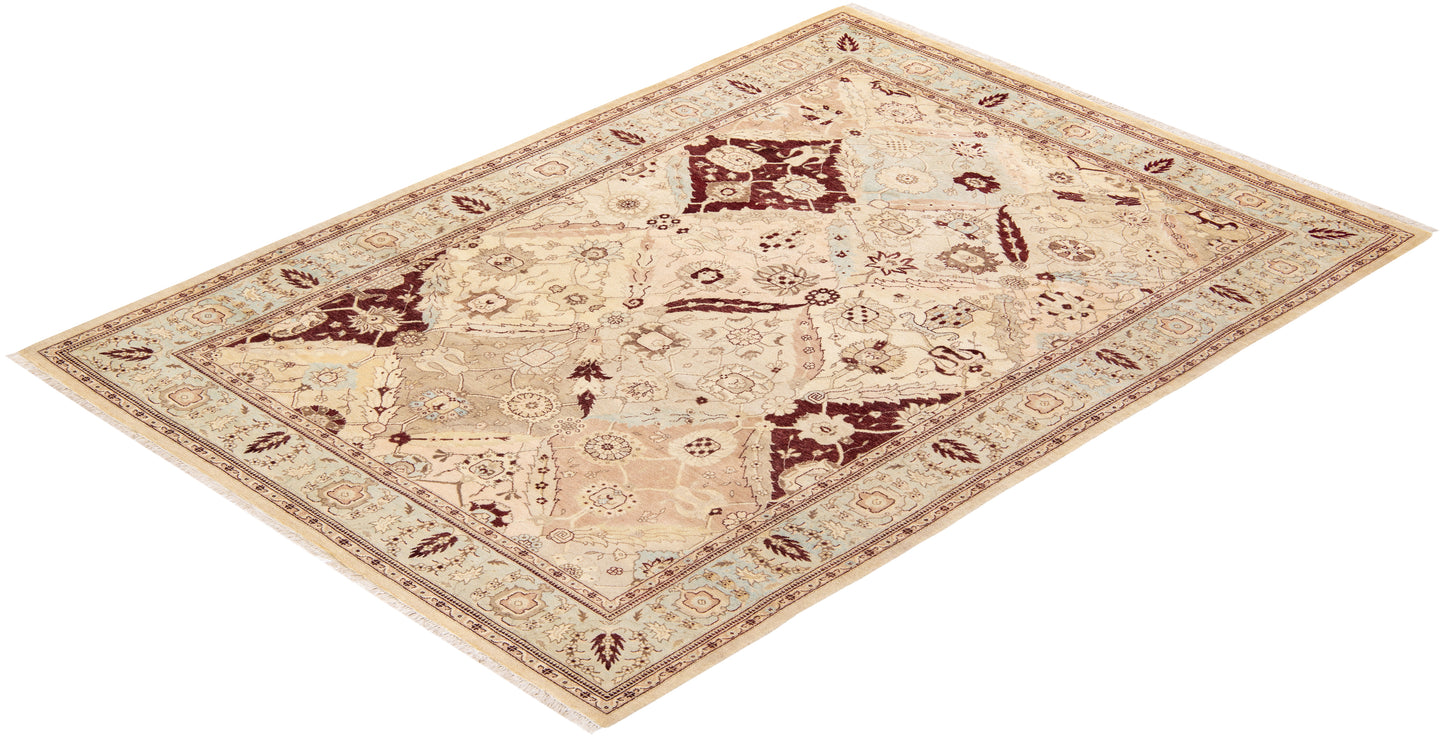 Mogul, One-of-a-Kind Hand-Knotted Area Rug - Ivory, 6' 4" x 8' 10"