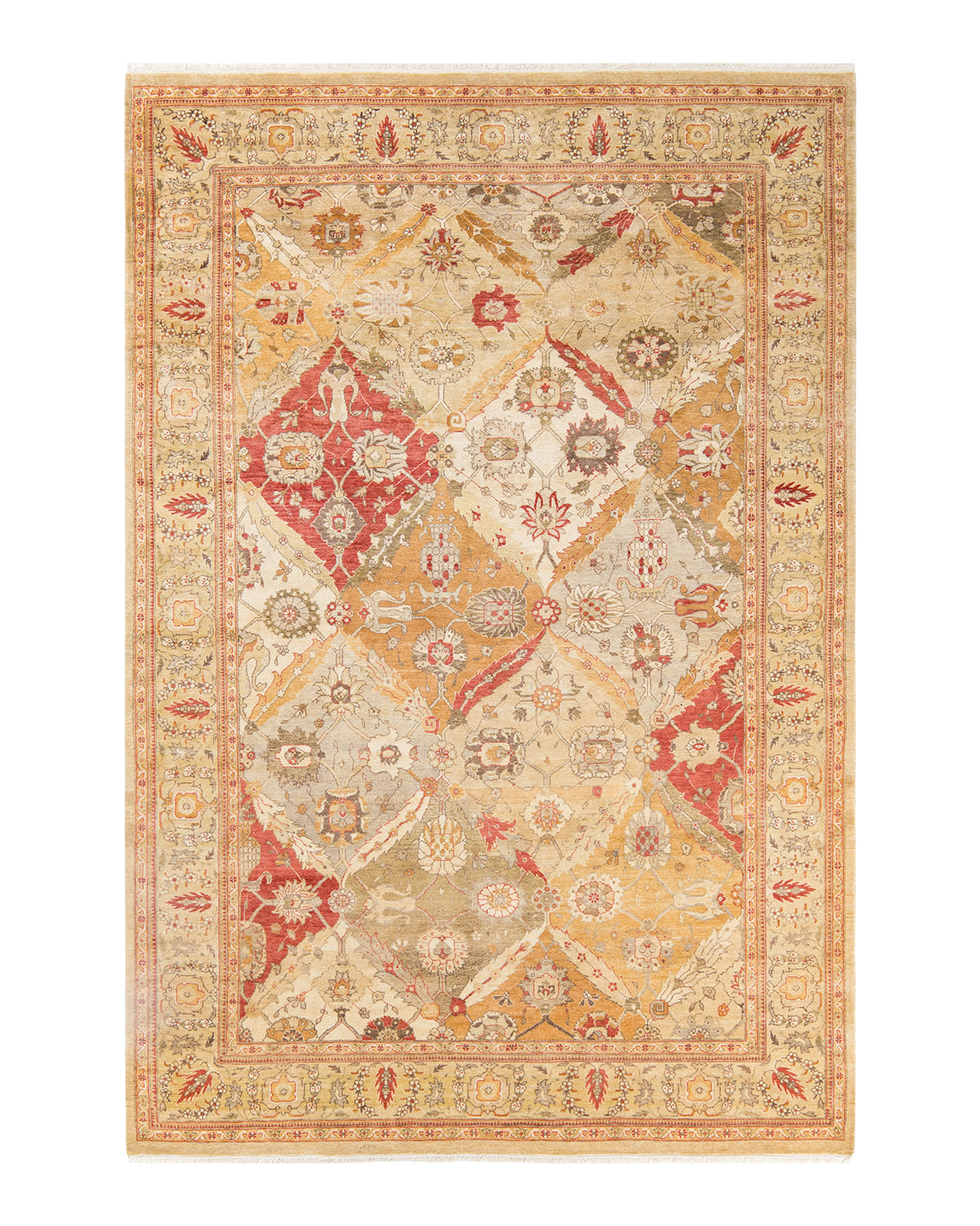 Mogul, One-of-a-Kind Hand-Knotted Area Rug - Yellow, 6' 4" x 9' 6"
