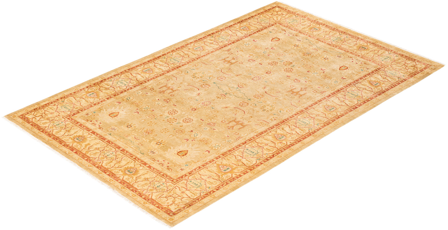 Mogul, One-of-a-Kind Hand-Knotted Area Rug - Yellow, 6' 1" x 9' 4"