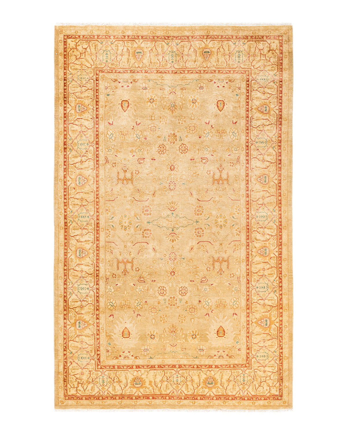 Mogul, One-of-a-Kind Hand-Knotted Area Rug - Yellow, 6' 1" x 9' 4"