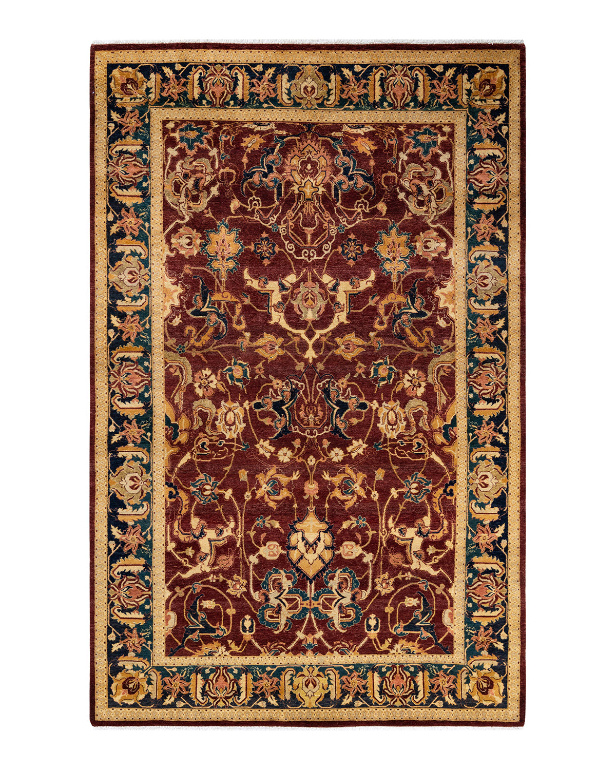 Mogul, One-of-a-Kind Hand-Knotted Area Rug - Red, 6' 1" x 9' 6"