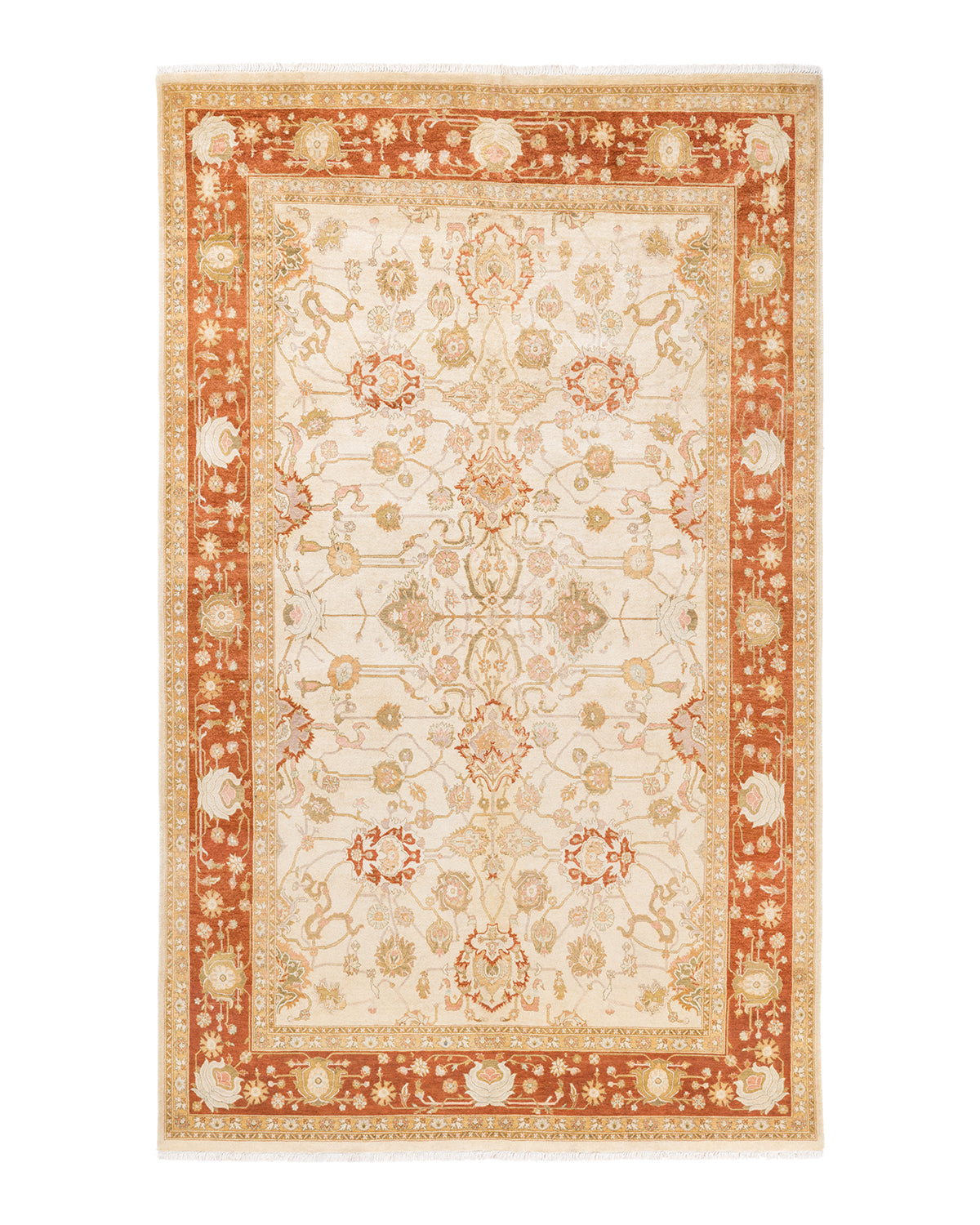 Mogul, One-of-a-Kind Hand-Knotted Area Rug - Ivory, 5' 10" x 9' 6"