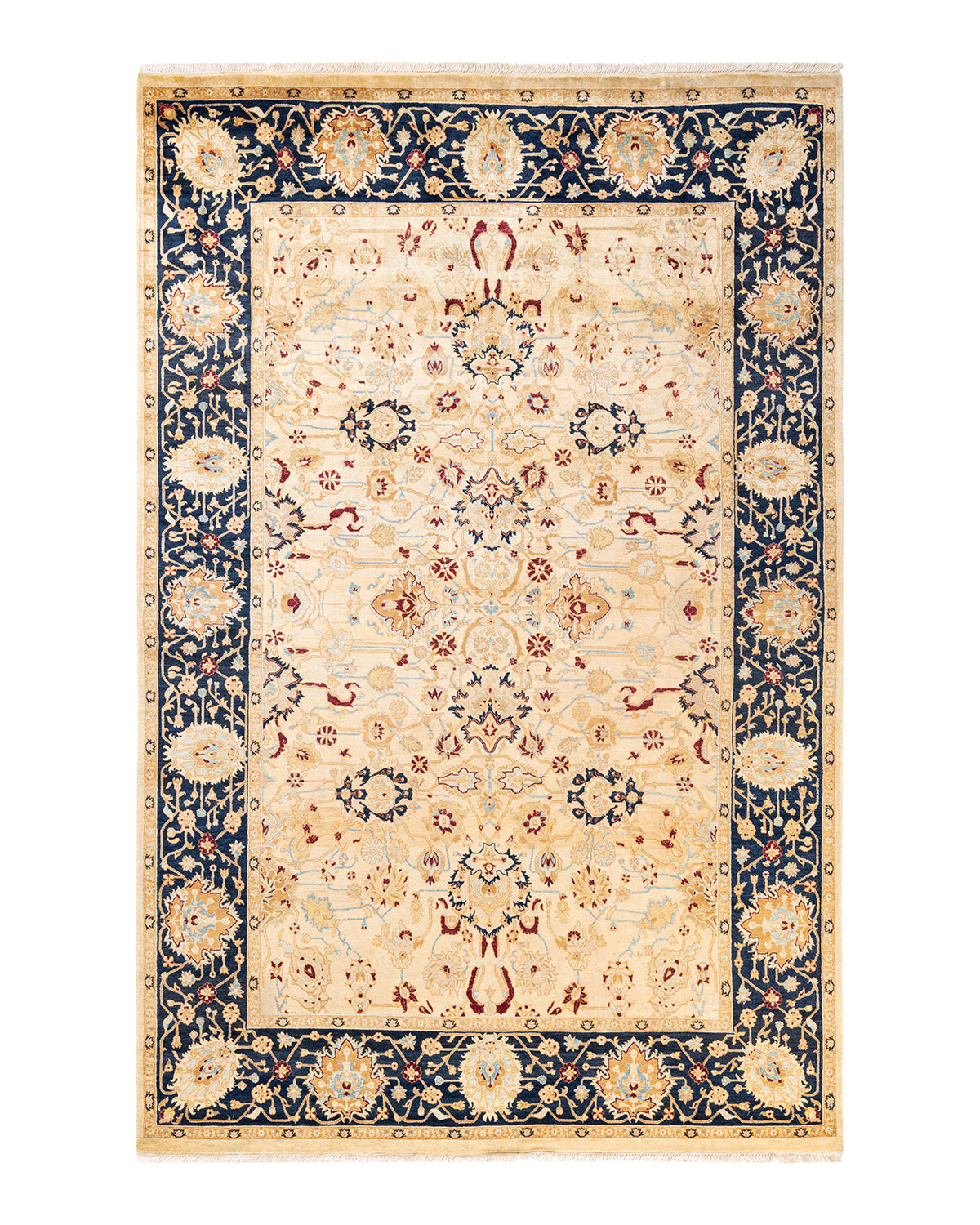Mogul, One-of-a-Kind Hand-Knotted Area Rug - Ivory, 6' 1" x 9' 2"