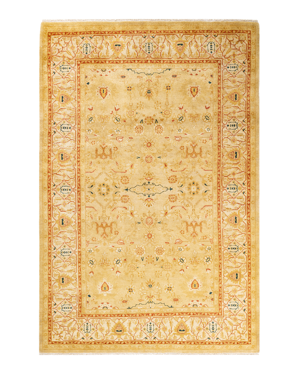 Mogul, One-of-a-Kind Hand-Knotted Area Rug - Yellow, 6' 1" x 9' 1"