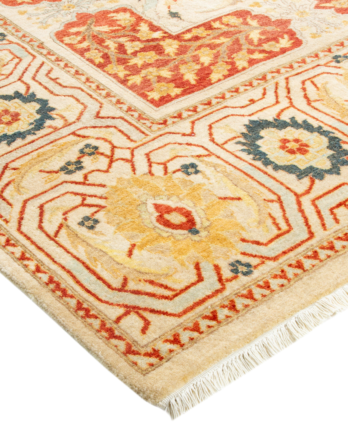 Mogul, One-of-a-Kind Hand-Knotted Area Rug - Ivory, 6' 3" x 9' 0"