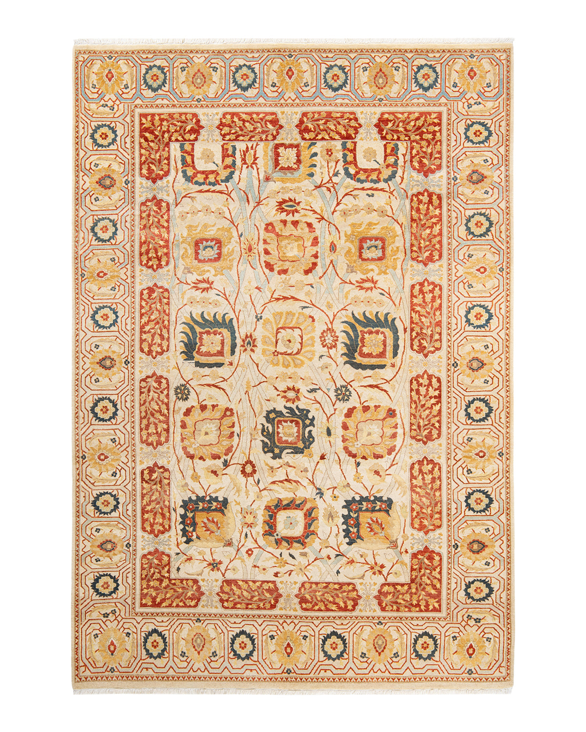 Mogul, One-of-a-Kind Hand-Knotted Area Rug - Ivory, 6' 3" x 9' 0"