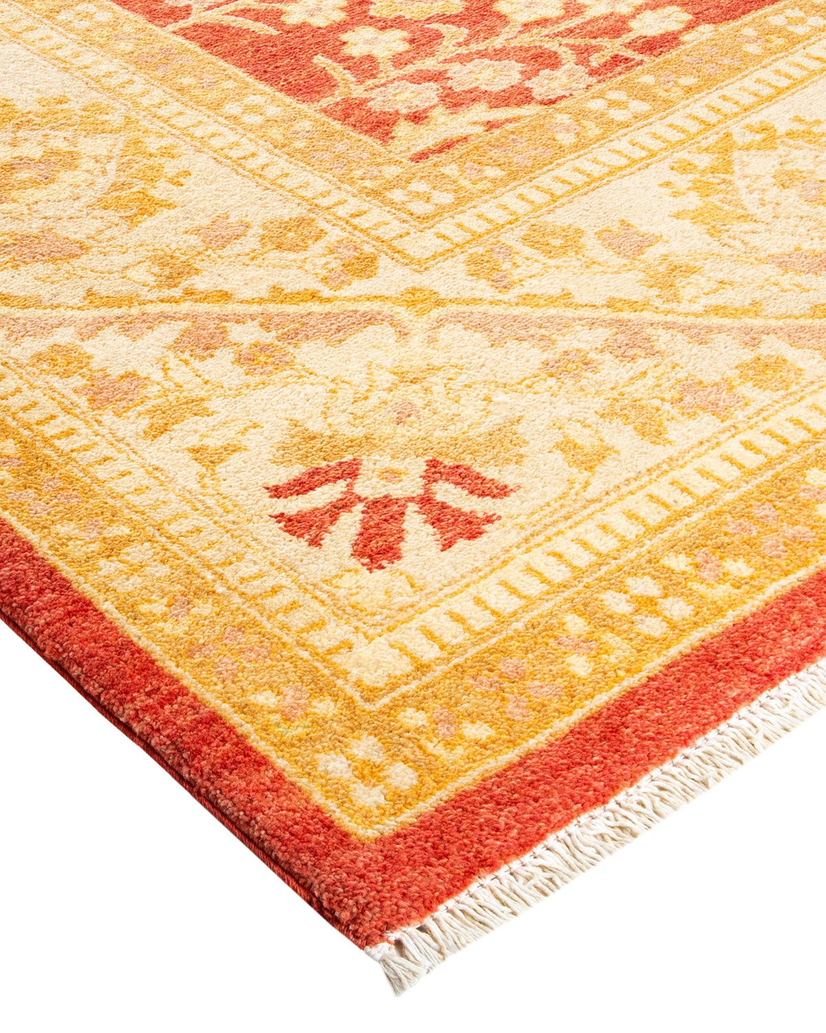 Eclectic, One-of-a-Kind Hand-Knotted Area Rug - Orange, 8' 10" x 12' 3"