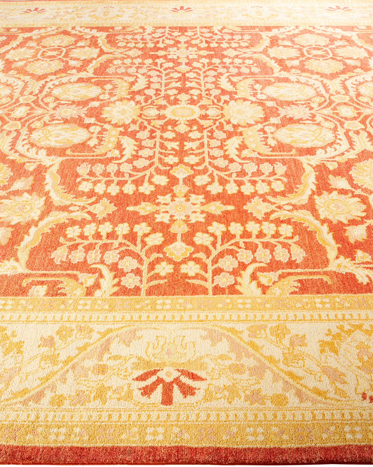 Eclectic, One-of-a-Kind Hand-Knotted Area Rug - Orange, 8' 10" x 12' 3"
