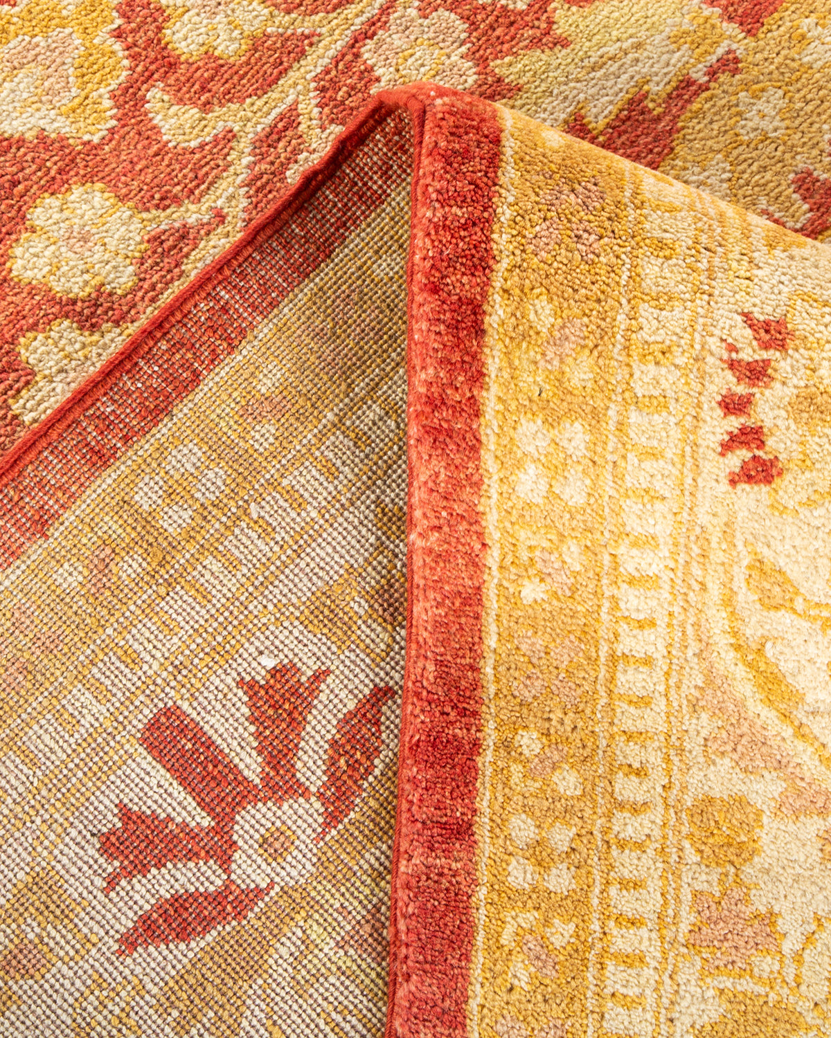 Eclectic, One-of-a-Kind Hand-Knotted Area Rug - Orange, 8' 10" x 12' 3"