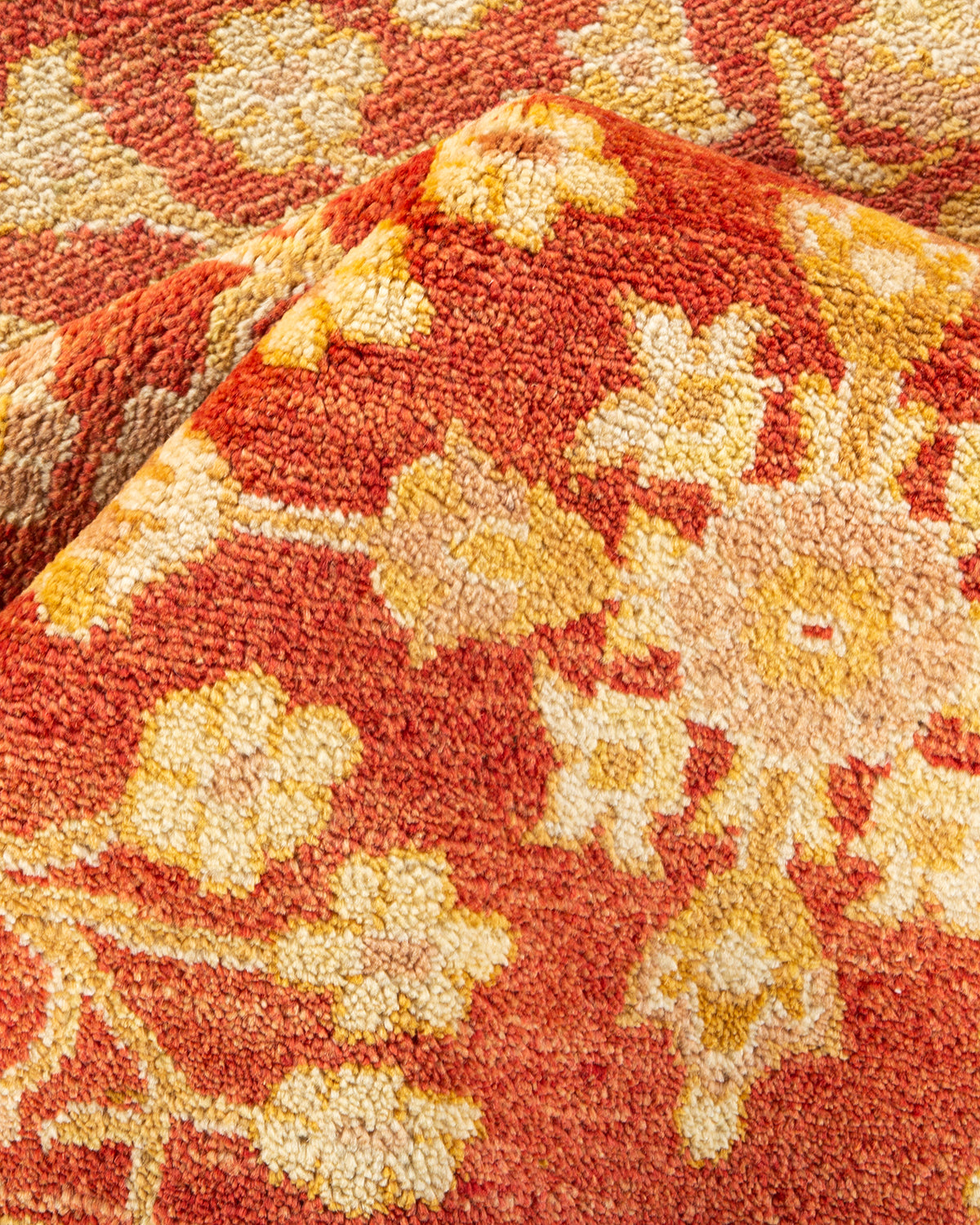 Eclectic, One-of-a-Kind Hand-Knotted Area Rug - Orange, 8' 10" x 12' 3"