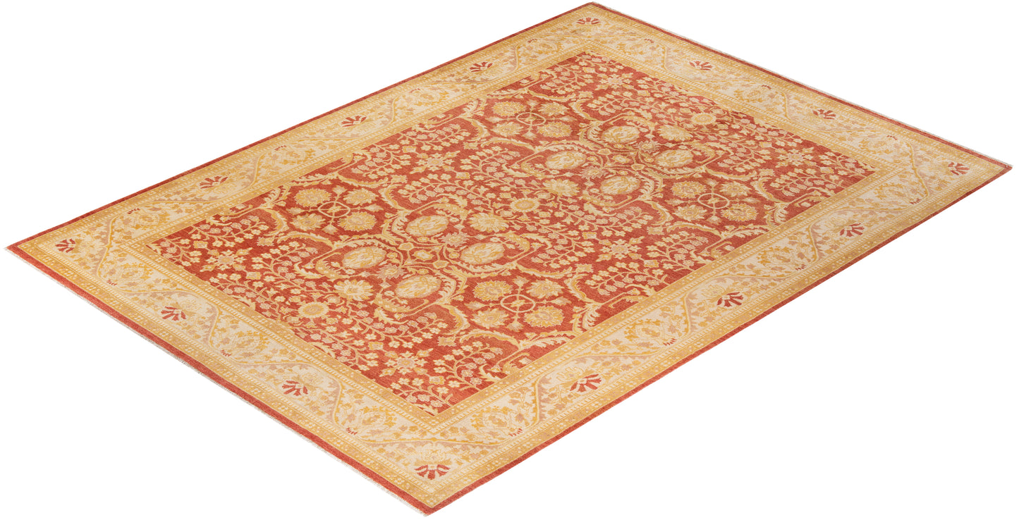 Eclectic, One-of-a-Kind Hand-Knotted Area Rug - Orange, 8' 10" x 12' 3"
