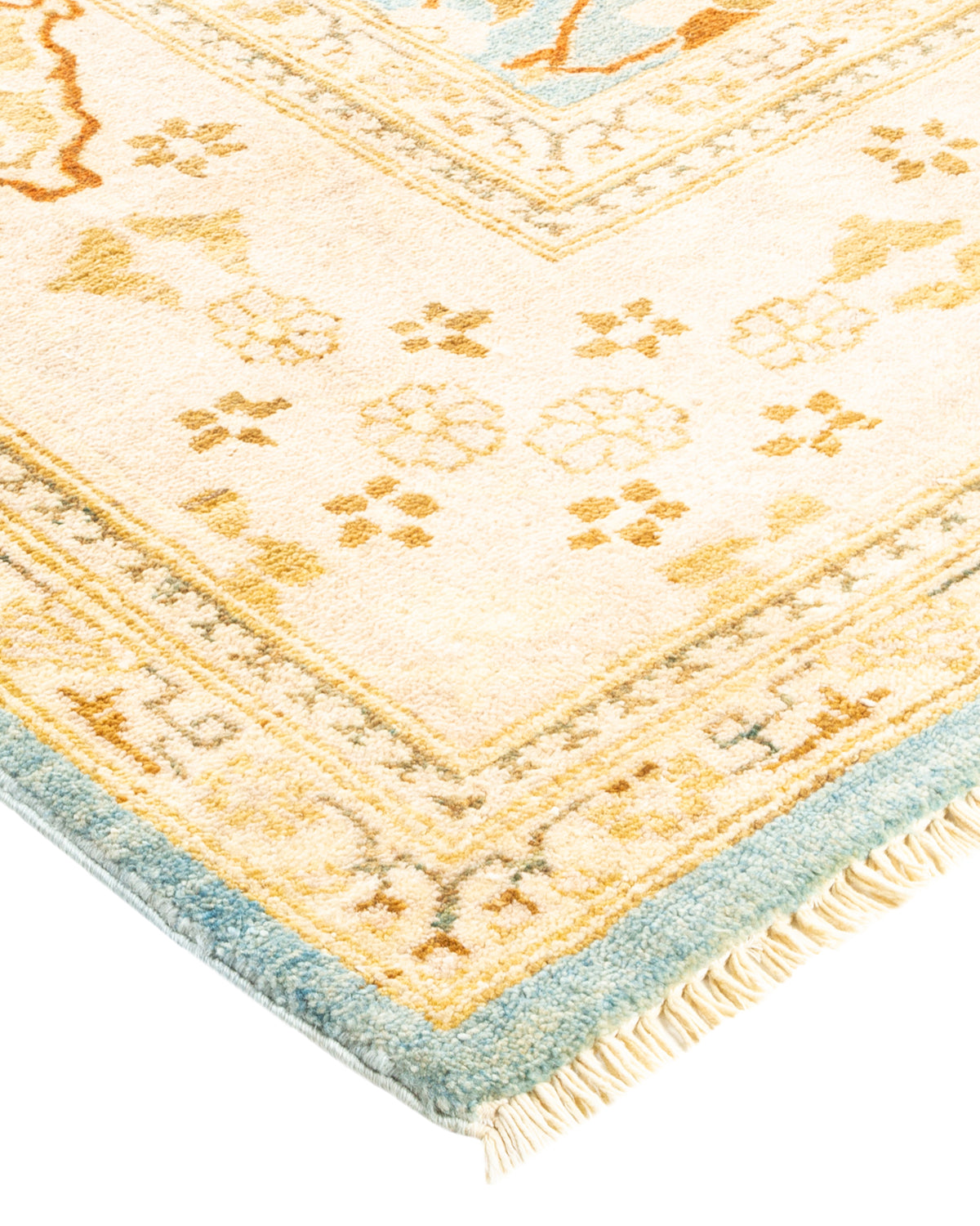 Eclectic, One-of-a-Kind Hand-Knotted Area Rug - Light Blue, 8' 4" x 10' 4"