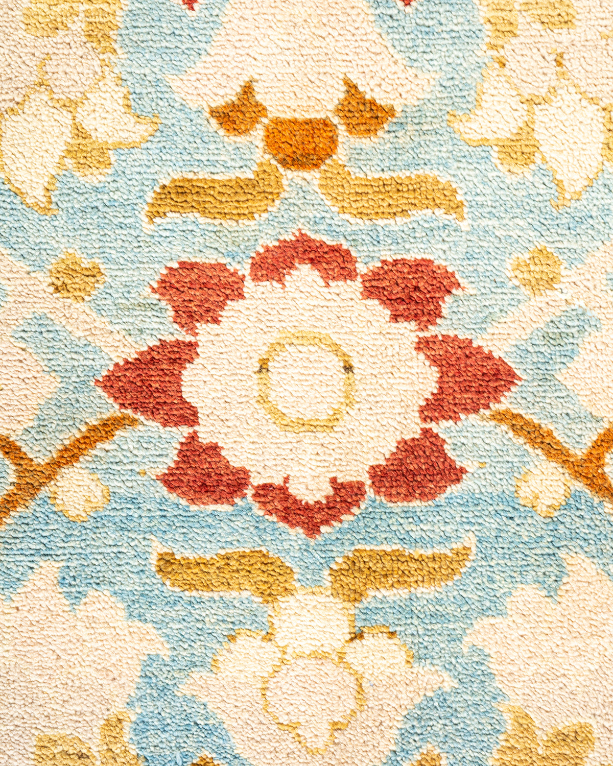 Eclectic, One-of-a-Kind Hand-Knotted Area Rug - Light Blue, 8' 4" x 10' 4"