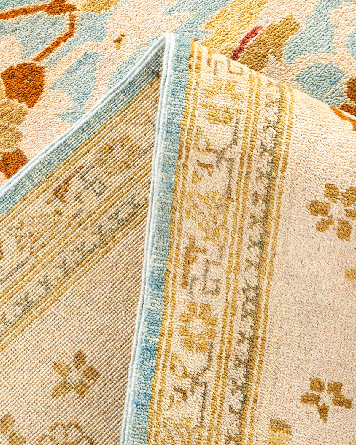 Eclectic, One-of-a-Kind Hand-Knotted Area Rug - Light Blue, 8' 4" x 10' 4"