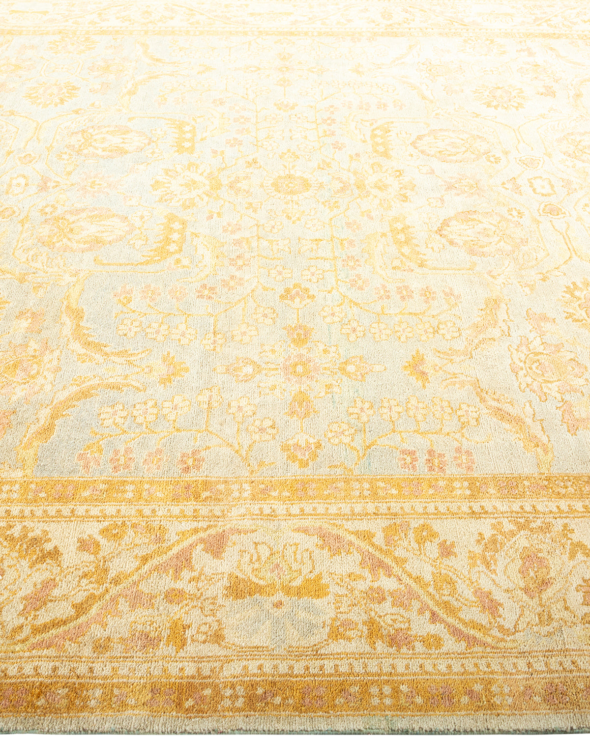 Eclectic, One-of-a-Kind Hand-Knotted Area Rug - Light Blue, 8' 1" x 10' 4"