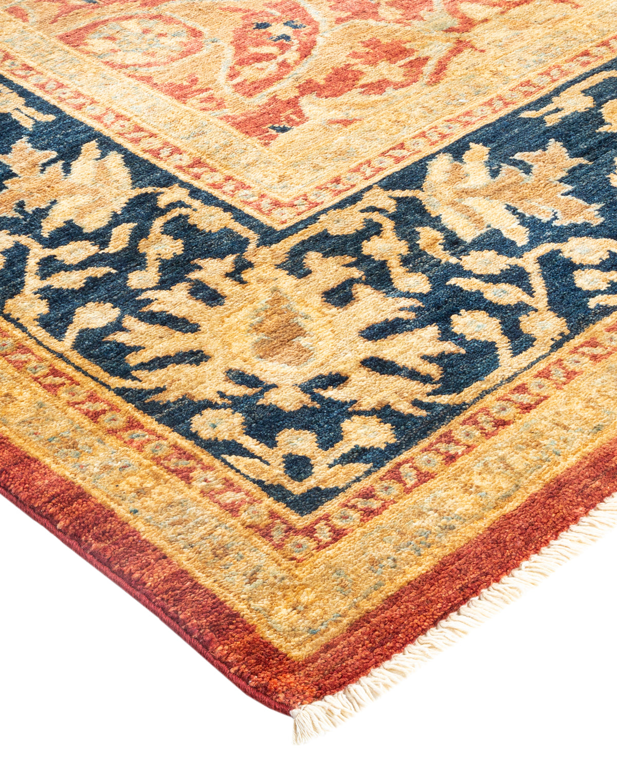 Eclectic, One-of-a-Kind Hand-Knotted Area Rug - Orange, 7' 10" x 10' 0"
