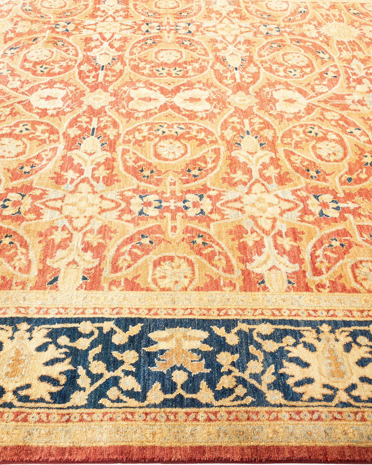 Eclectic, One-of-a-Kind Hand-Knotted Area Rug - Orange, 7' 10" x 10' 0"