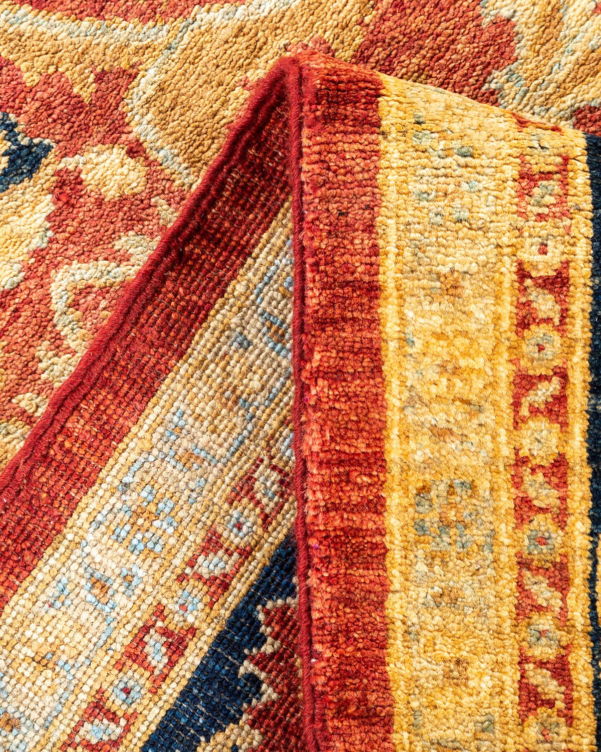 Eclectic, One-of-a-Kind Hand-Knotted Area Rug - Orange, 7' 10" x 10' 0"